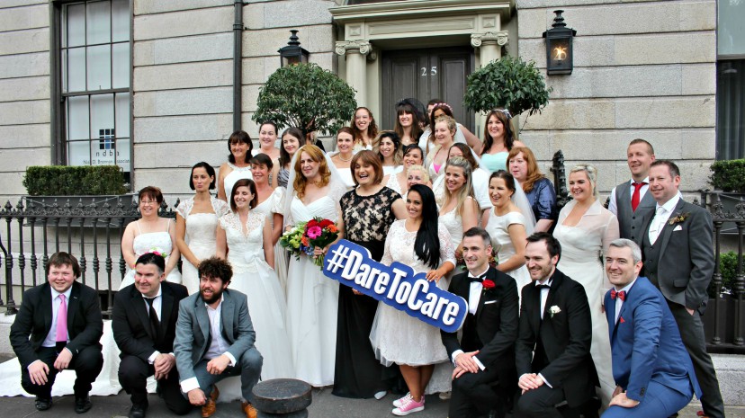 Wedding Dress Wednesday | Group Shot | Outside Number 25 Fitzwilliam Place 